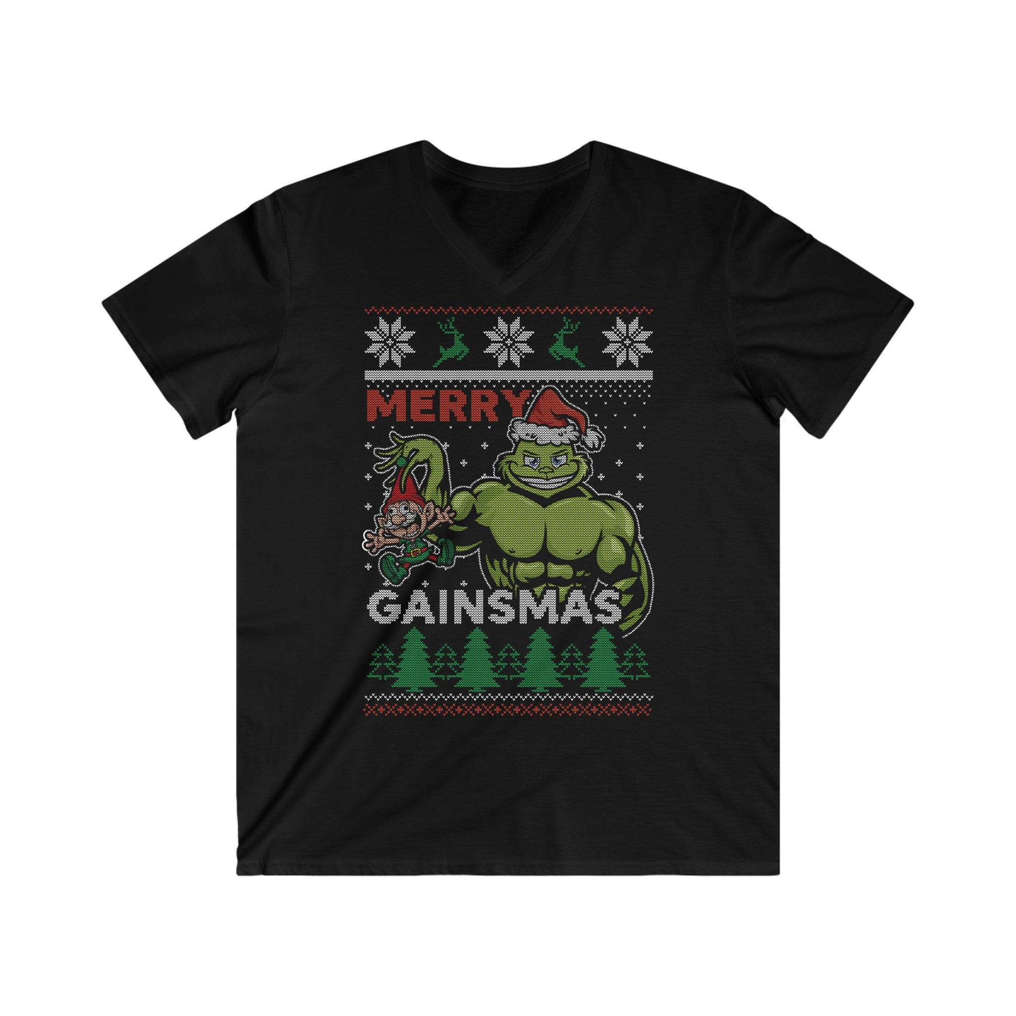 Gainsmas Men's Fitted V-Neck Short Sleeve Tee