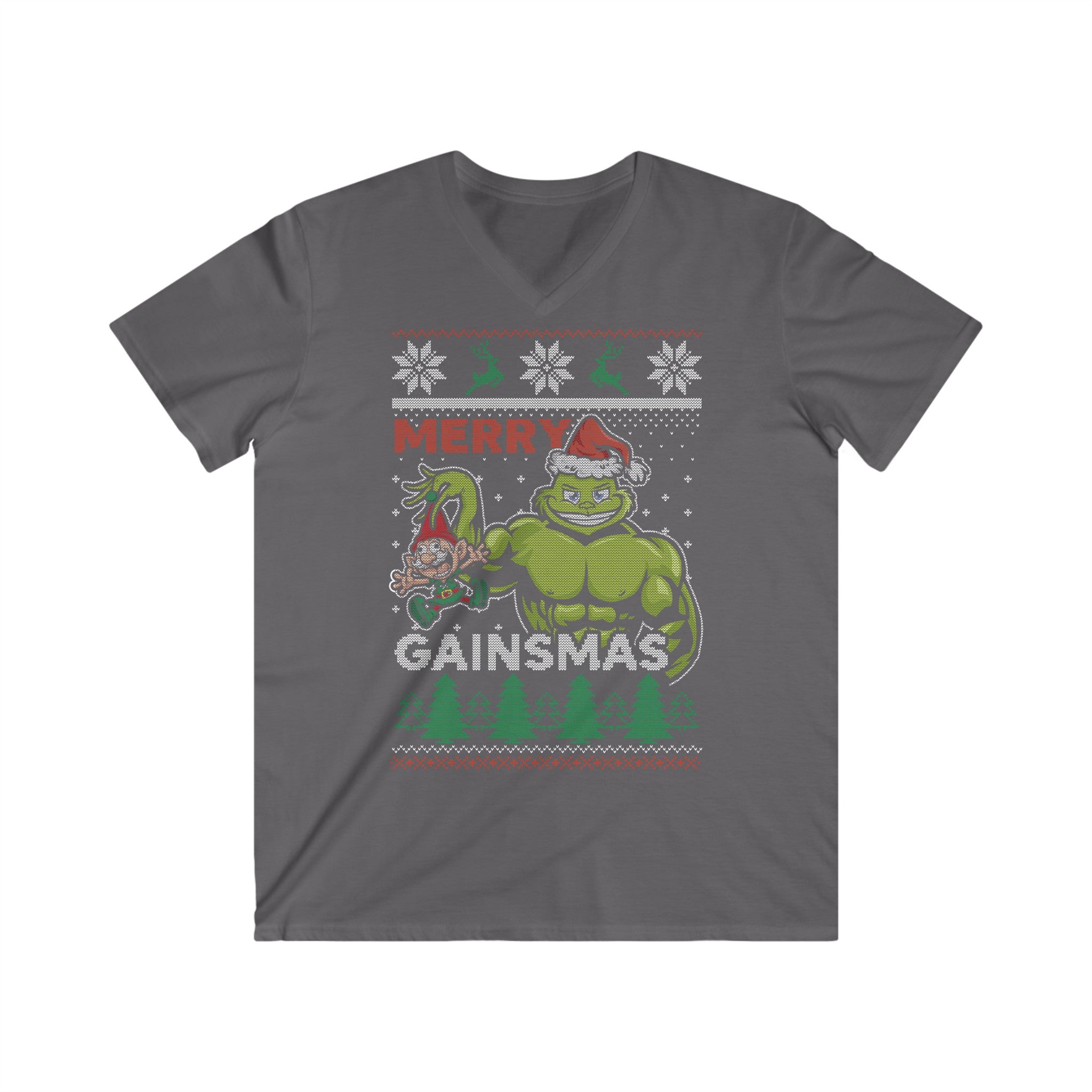 Gainsmas Men's Fitted V-Neck Short Sleeve Tee