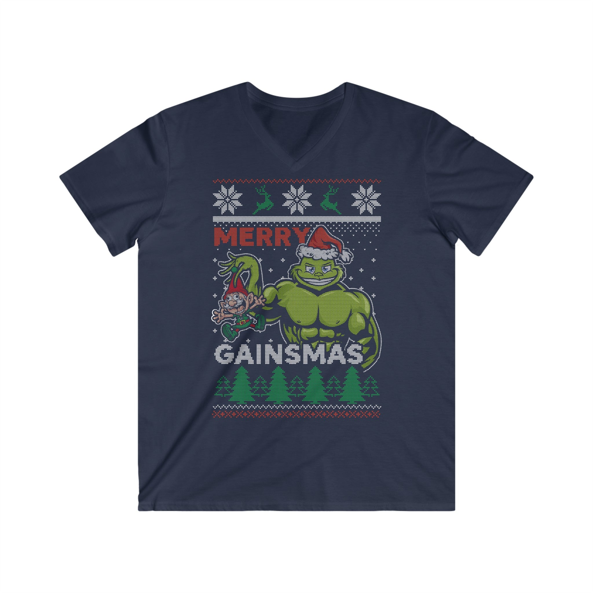 Gainsmas Men's Fitted V-Neck Short Sleeve Tee