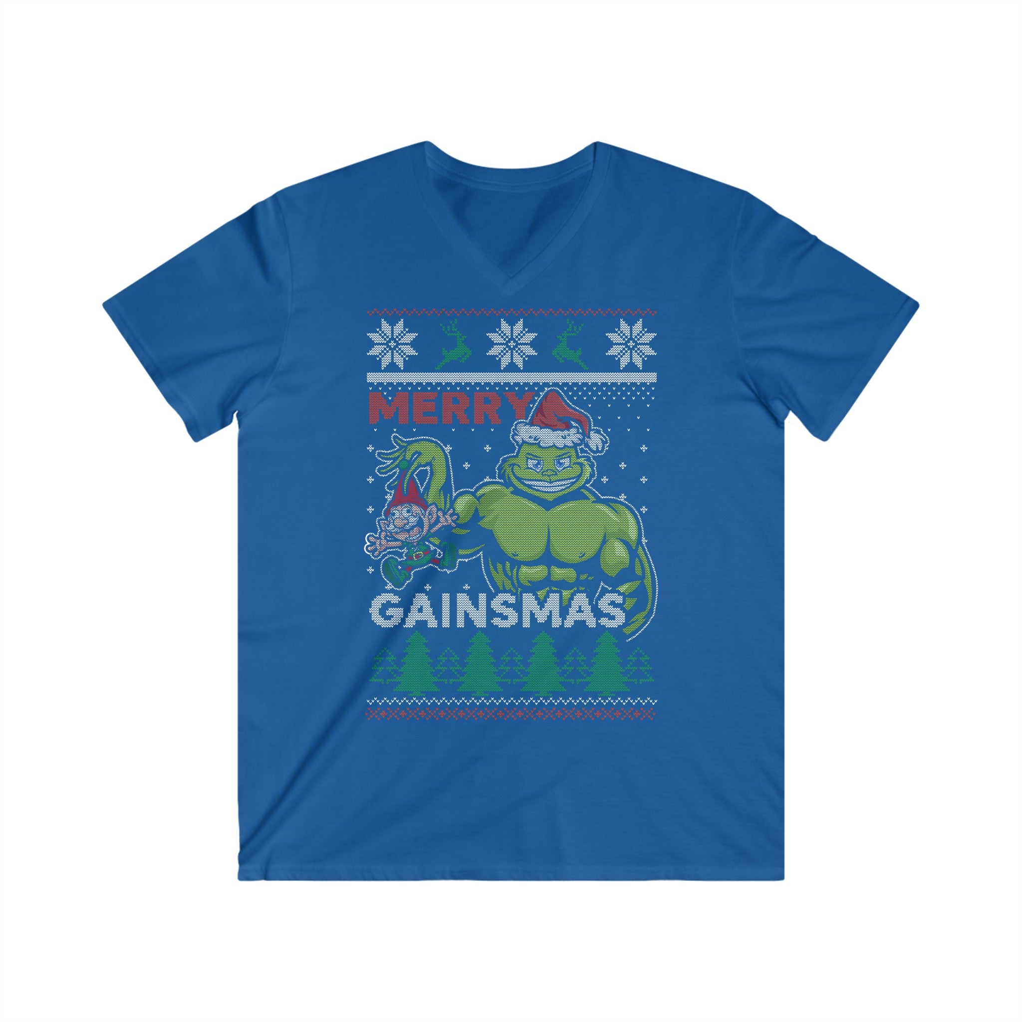 Gainsmas Men's Fitted V-Neck Short Sleeve Tee