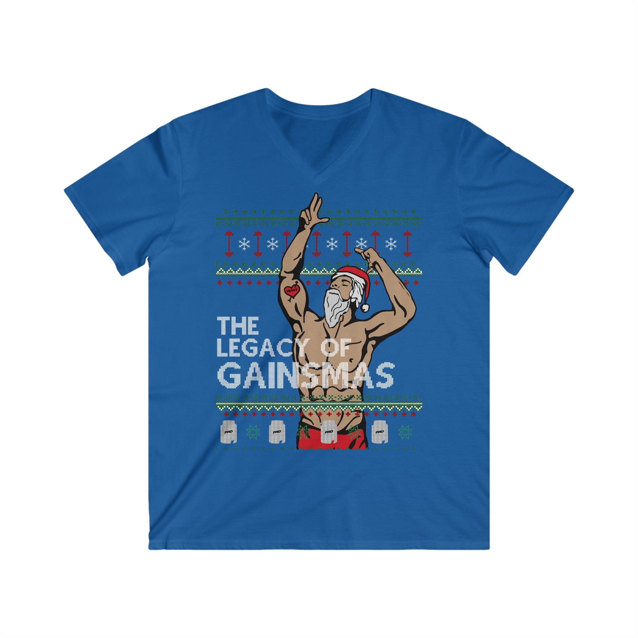 The Legacy Of Gainsmas Men's Fitted V-Neck Short Sleeve Tee