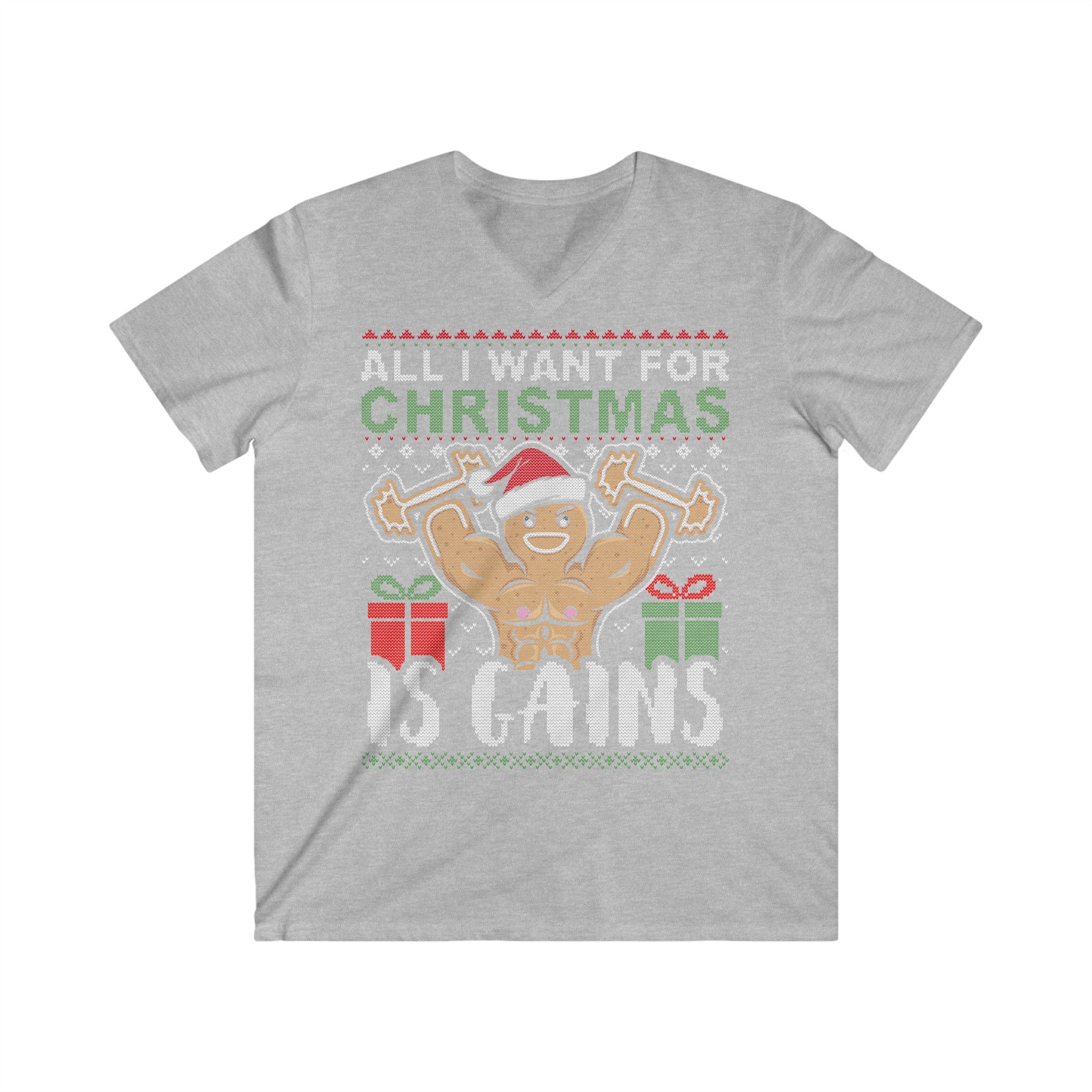 Gainsmas Men's Fitted V-Neck Short Sleeve Tee