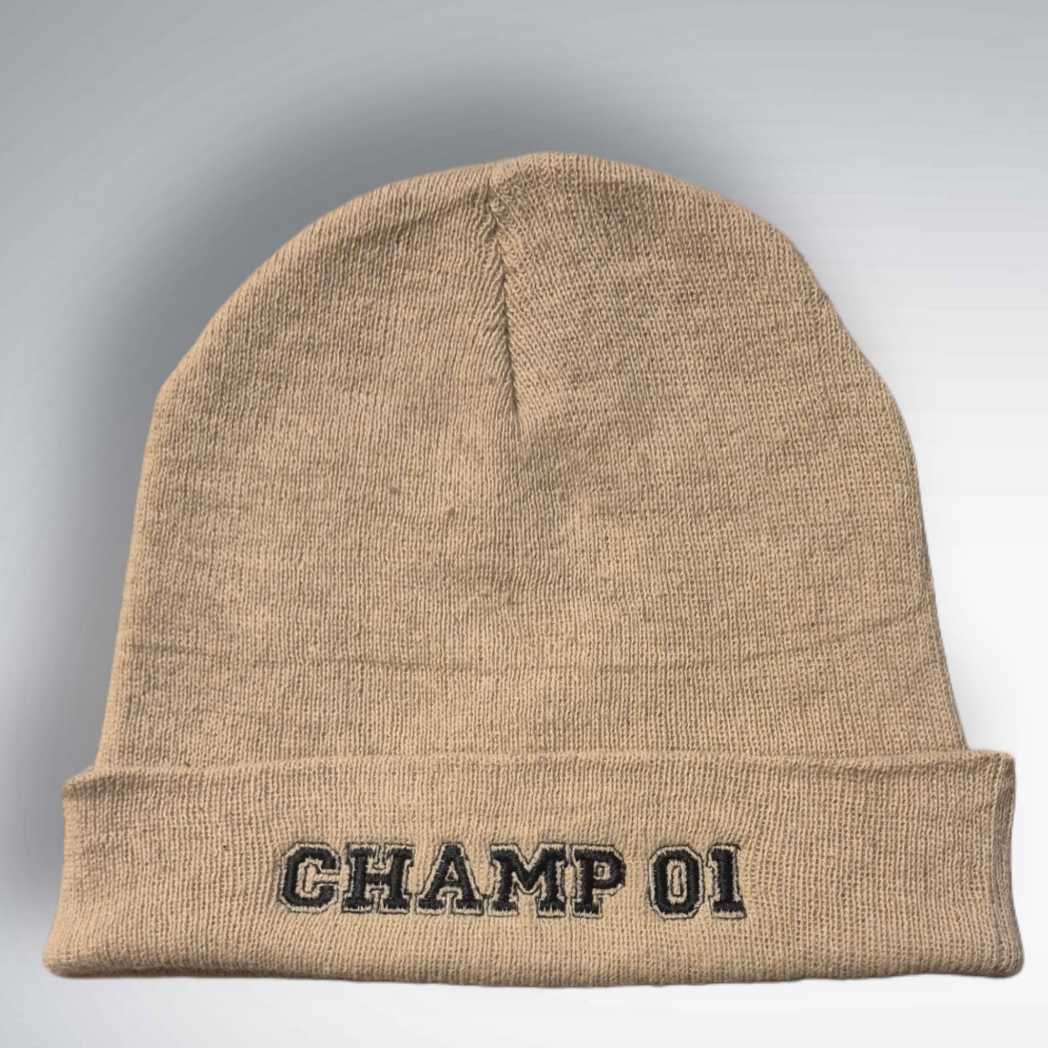 Gainsberg “CHAMP 01” Embroidered Beanie – Premium Gym & Streetwear Hat